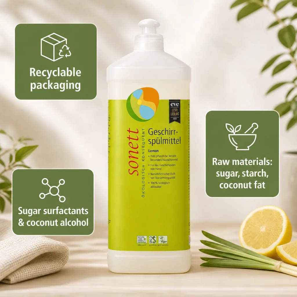 Dish soap 1 Liter, lemon dish soap, natural dish soap, plant based