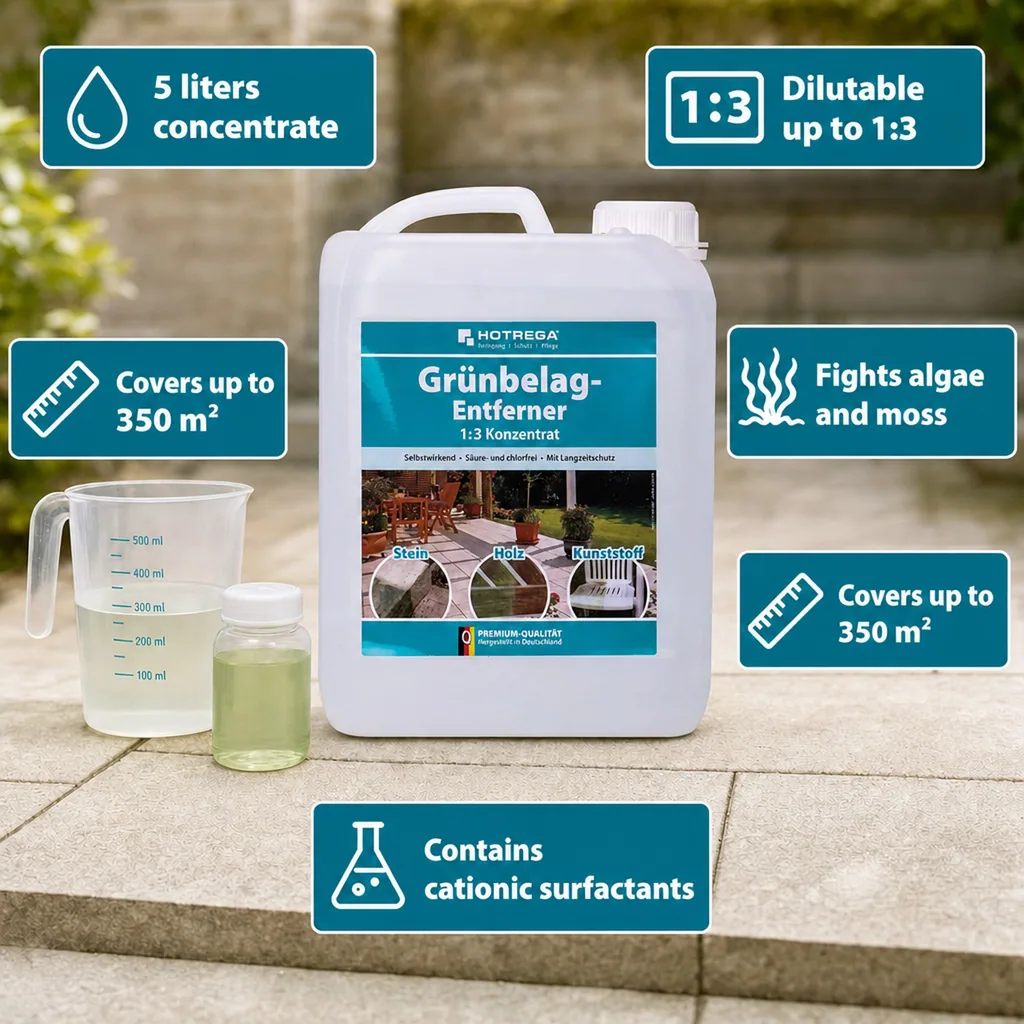 Algae Remover, Green Growth Remover, 5 Liter Algae Killer, Concentrate