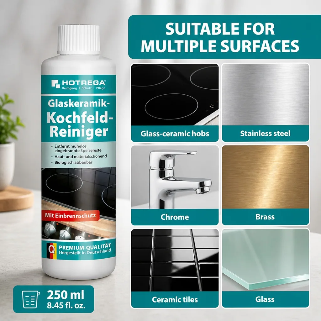 Cooktop Cleaner, Glass Ceramic Cooktop Cleaner 250 ml, Stove Top Cleaner