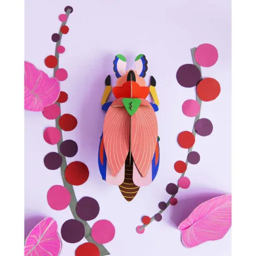 Studio Roof 3D beetle pink cardboard