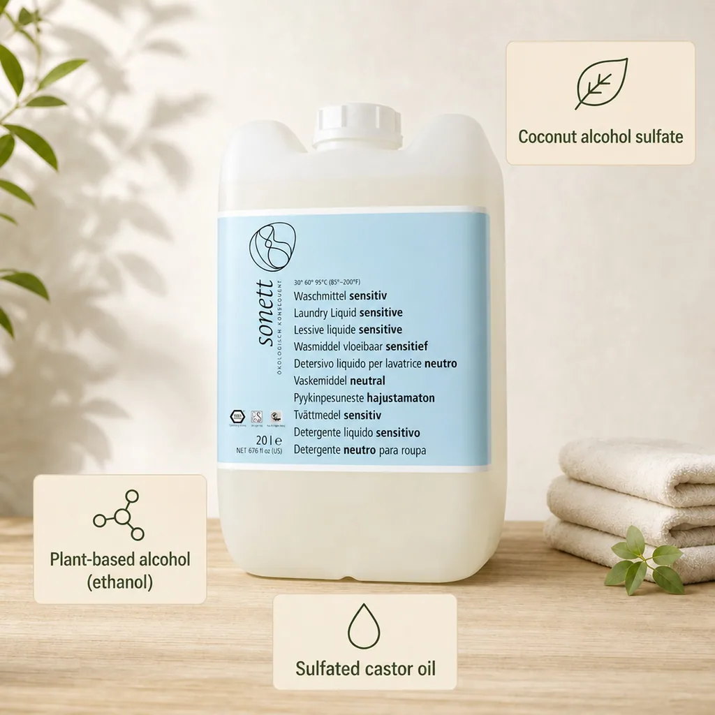 Sensitive Laundry Detergent, 20 Liter, Fragrance Free, Dye Free