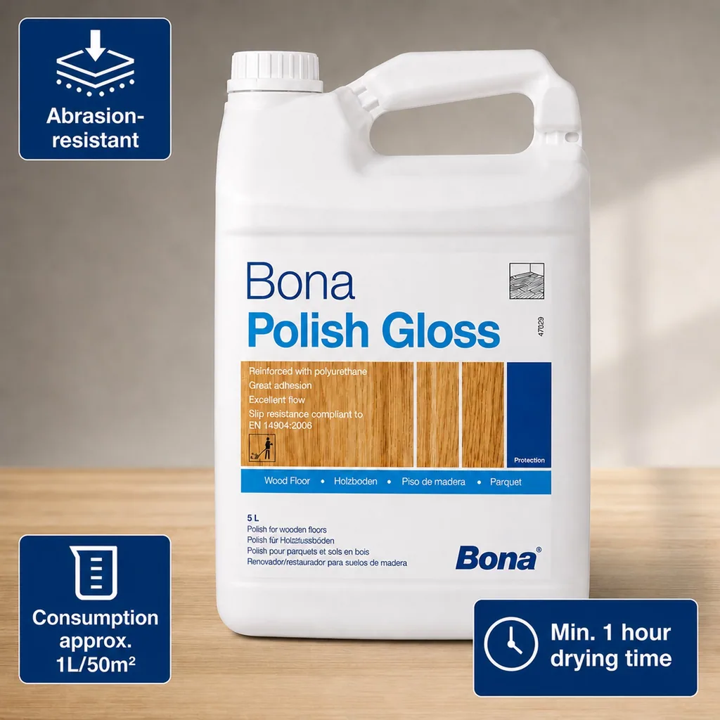 Hardwood Floor Polish 5 Liter, Gloss Floor Polish, Parquet Floor Polish