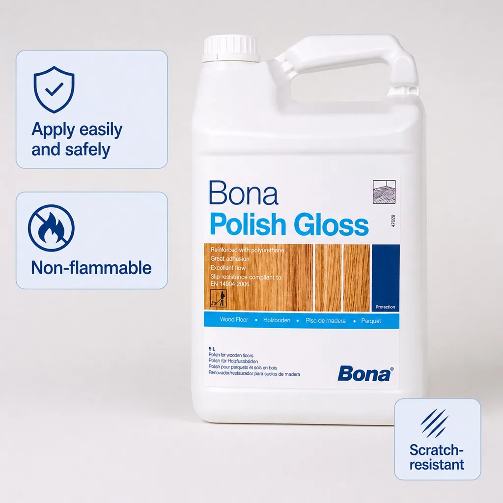 Hardwood Floor Polish 5 Liter, Gloss Floor Polish, Parquet Floor Polish