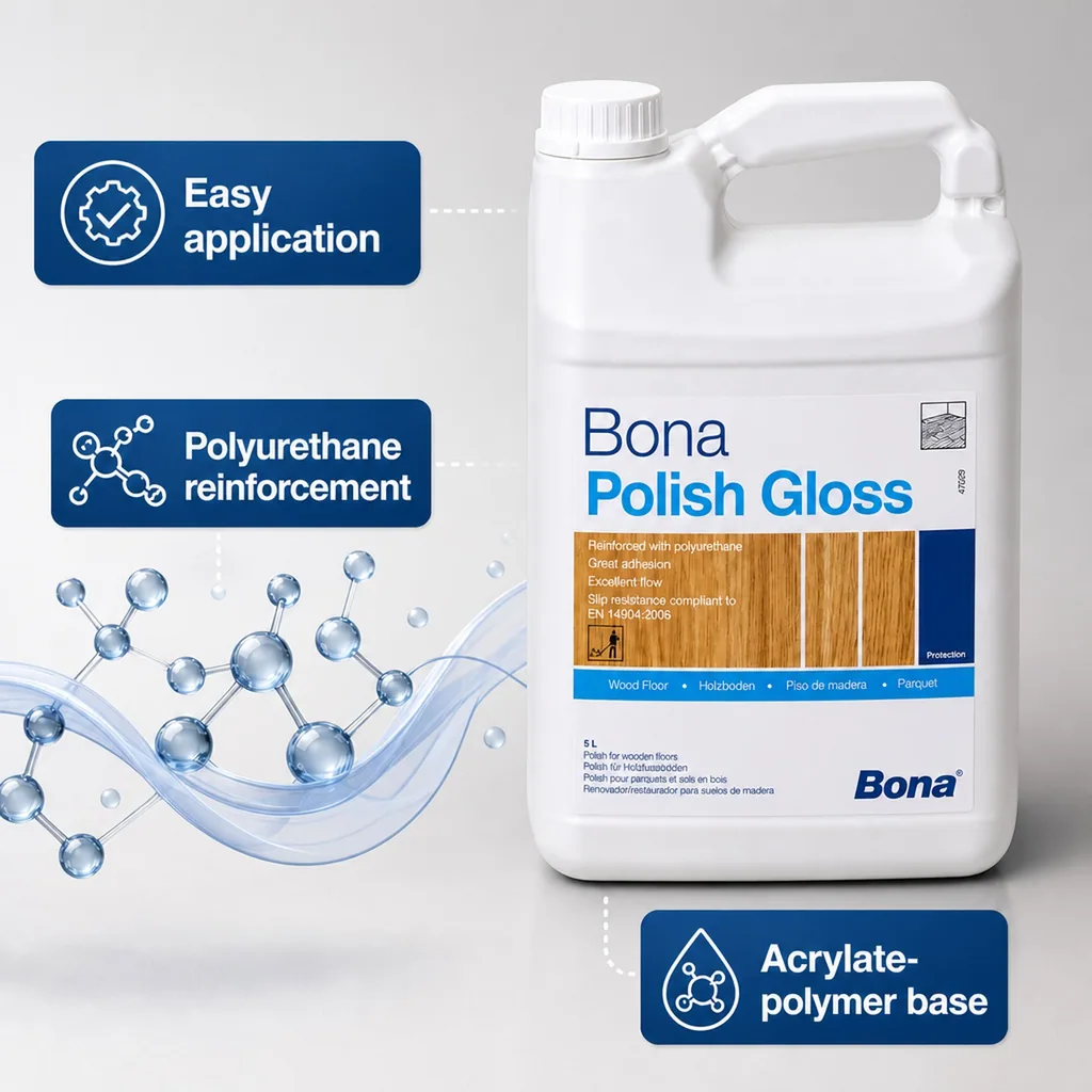 Hardwood Floor Polish 5 Liter, Gloss Floor Polish, Parquet Floor Polish