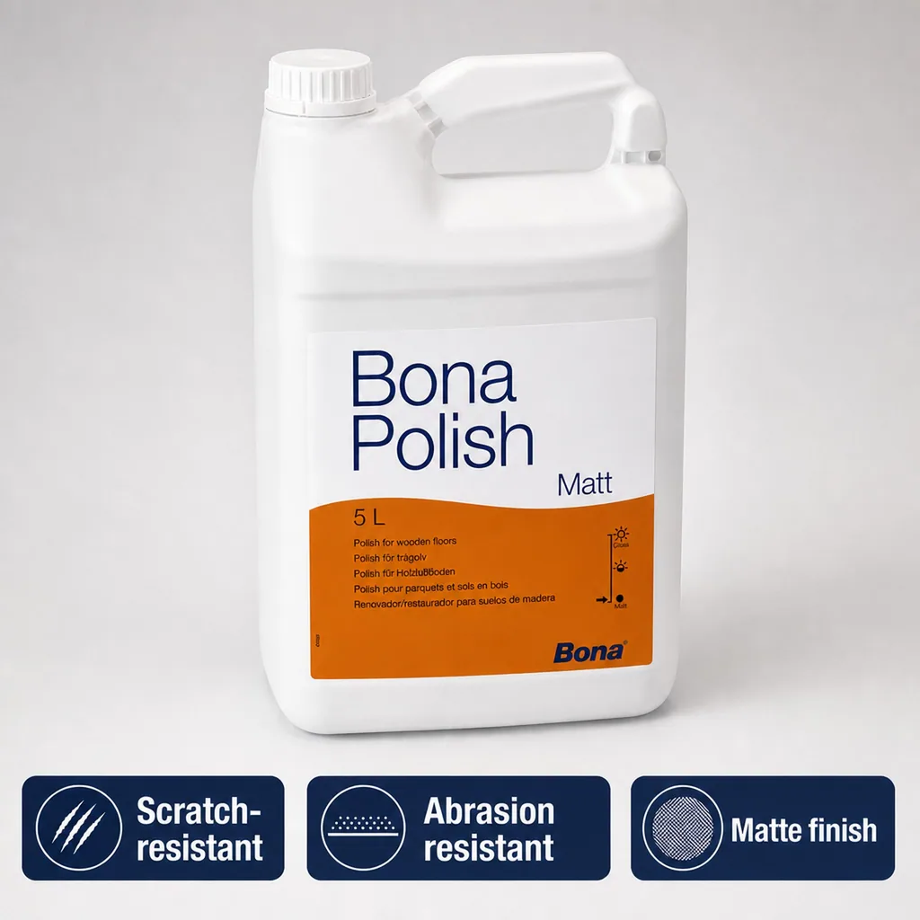 Matte Floor Polish 5 Liter, Hardwood Floor Polish, Parquet Floor Polish
