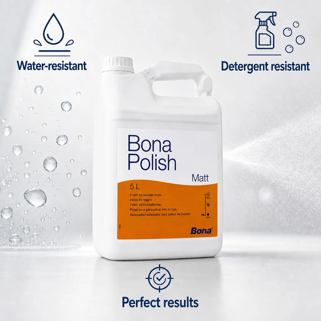 Matte Floor Polish 5 Liter, Hardwood Floor Polish, Parquet Floor Polish