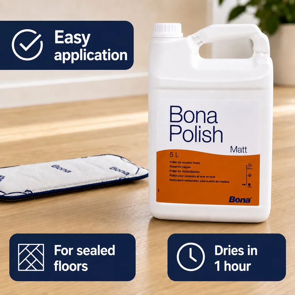 Matte Floor Polish 5 Liter, Hardwood Floor Polish, Parquet Floor Polish