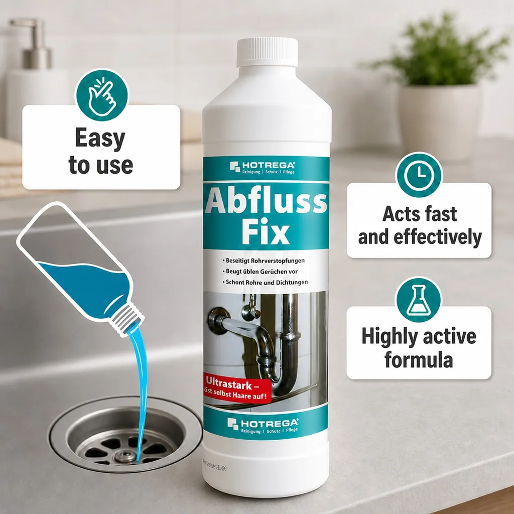 Drain Cleaner 1 Liter, Drain Unclogger, Clog Remover, Drain Fix Concentrate