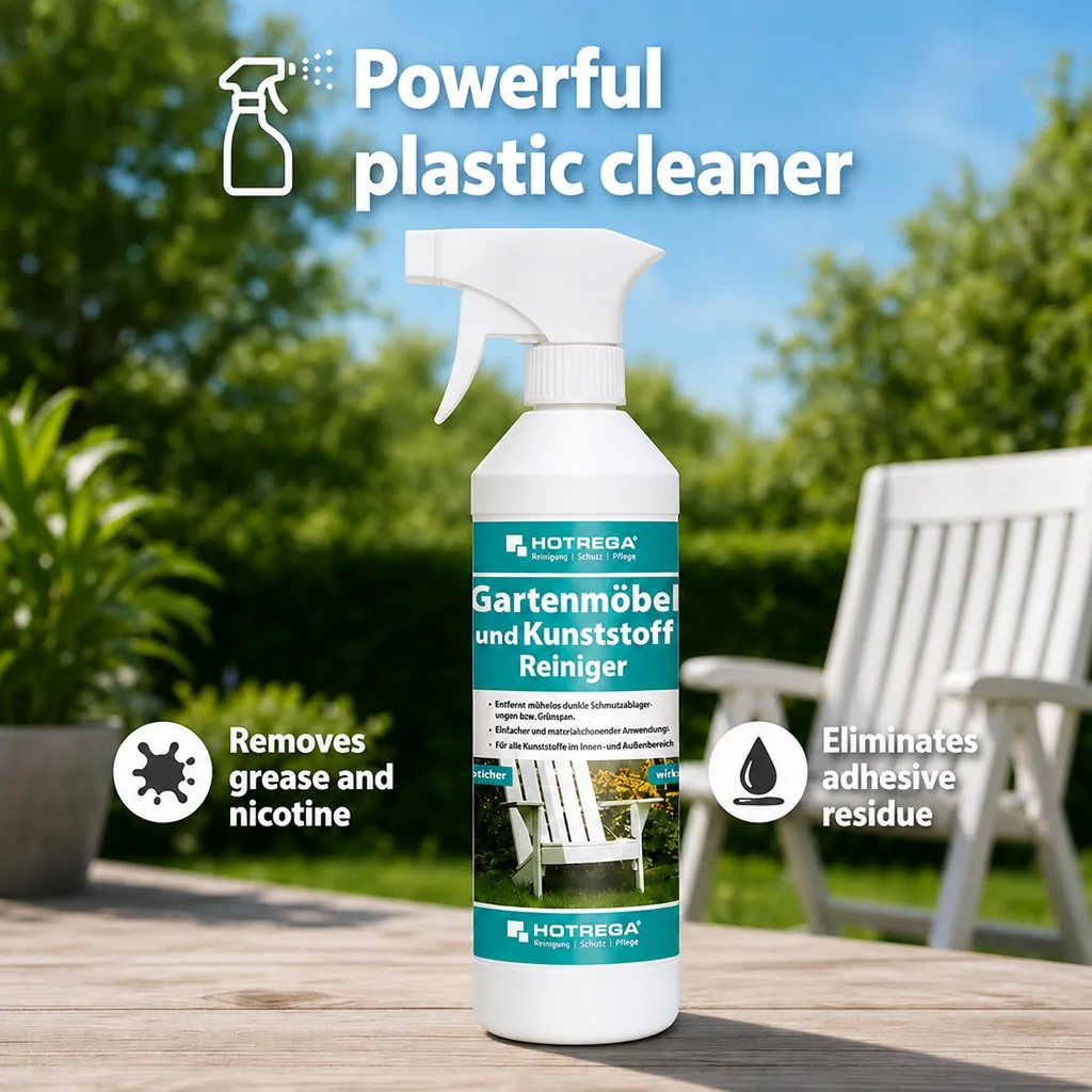 Outdoor furniture cleaner, plastic furniture cleaner, garden furniture cleaner, furniture cleaner spray, 500 ml spray bottle