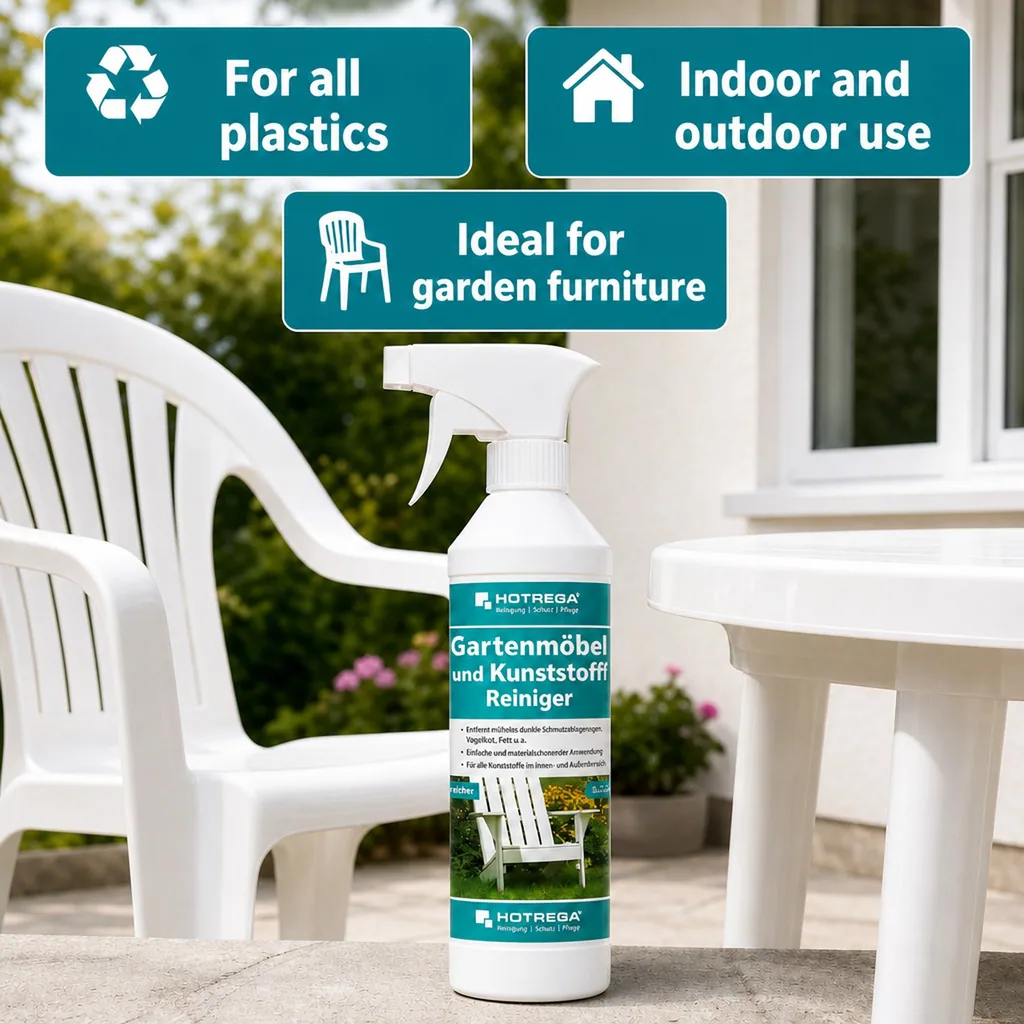 Outdoor furniture cleaner, plastic furniture cleaner, garden furniture cleaner, furniture cleaner spray, 500 ml spray bottle