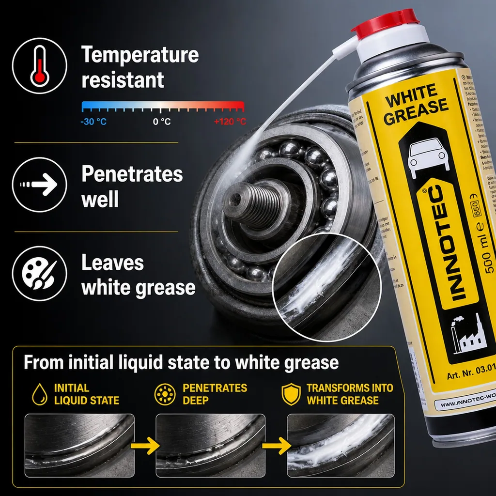 White Grease 500 ml, Spray Grease, Lubricant Spray