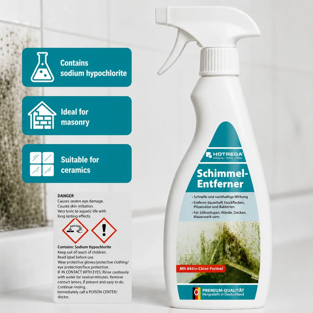 Mold Remover, Mildew Remover, 500ml Flat Spray Bottle, Mold Spray