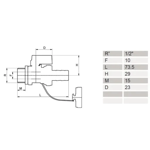 1/2" Shut Off Valve - KFE Ball Valve