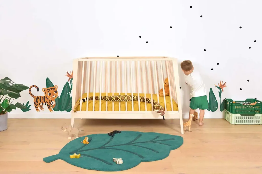 Lilipinso Wall Sticker A3 tiger with plants green orange