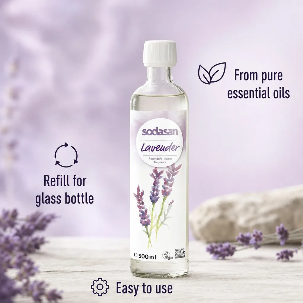 Lavender Room Spray, 500ml, Lavender Diffuser Refill, Natural Room Fragrance