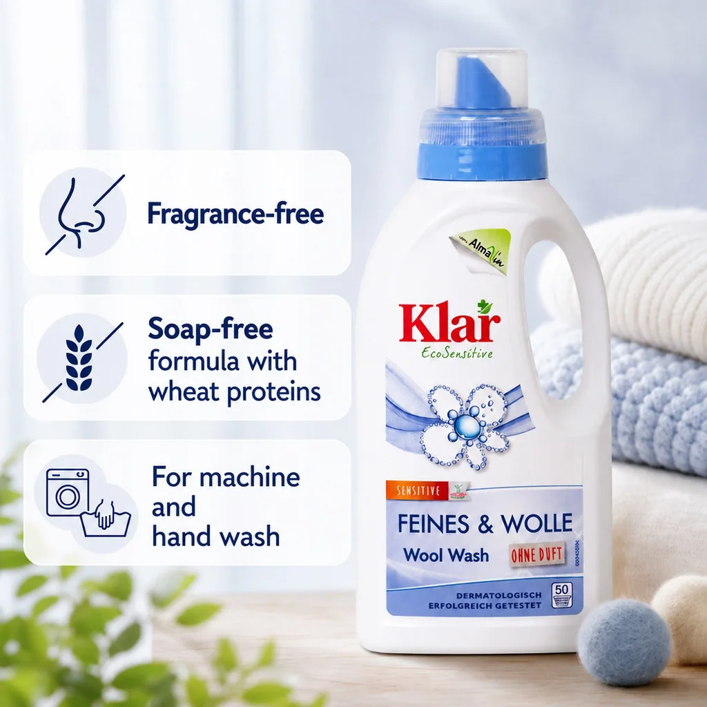 Wool Detergent, Delicate Detergent, 500 ml Fragrance Free Detergent, Fine Wash Detergent