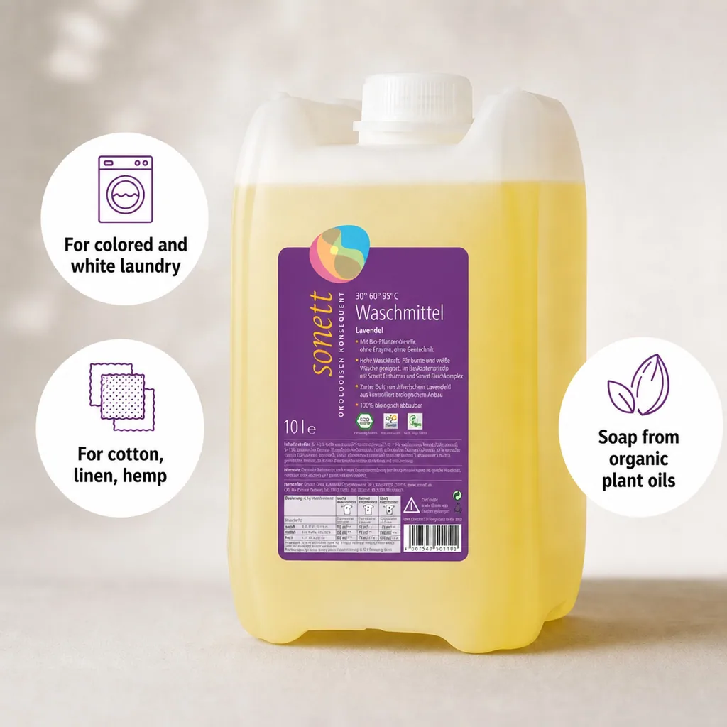 Laundry Detergent 10 Liter, Liquid, Natural, Eco Friendly, Lavender