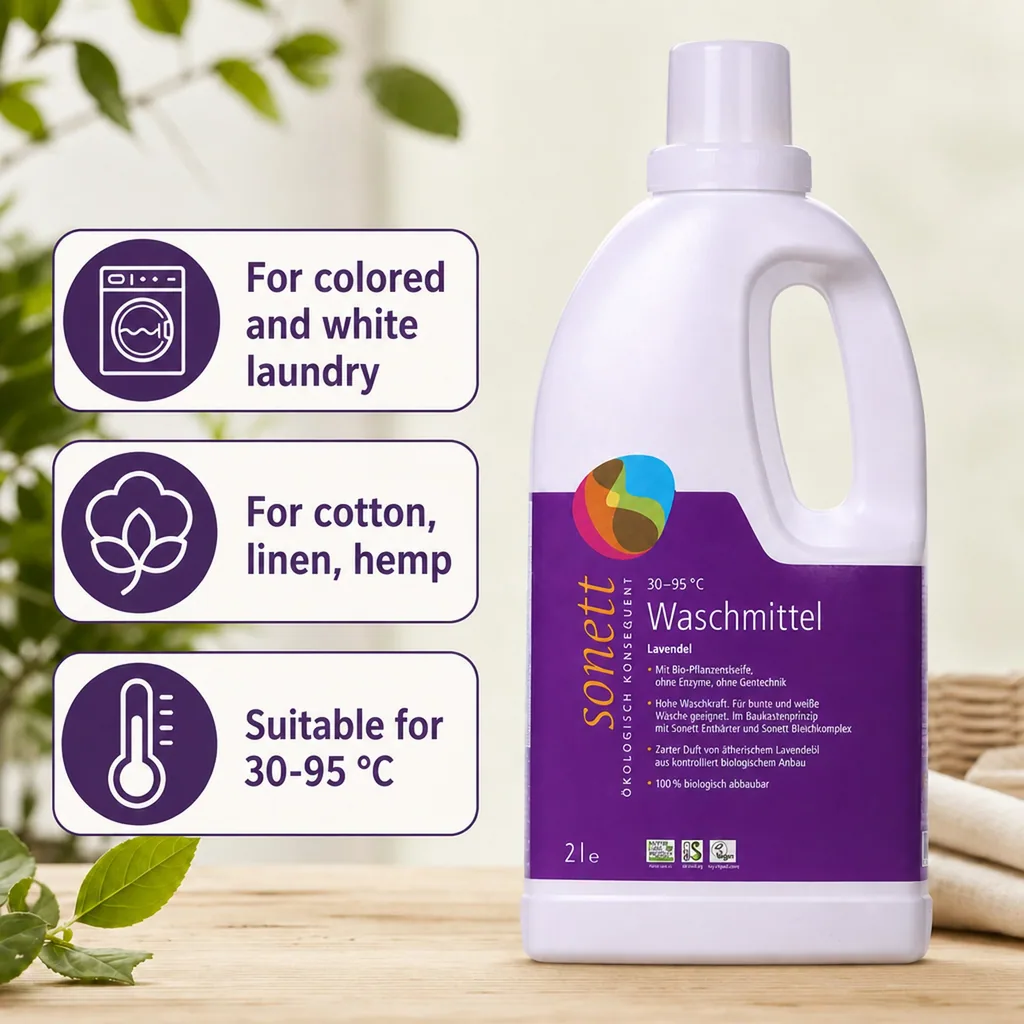 Laundry Detergent, Liquid, Lavender, 2 Liter, Natural, Eco Friendly