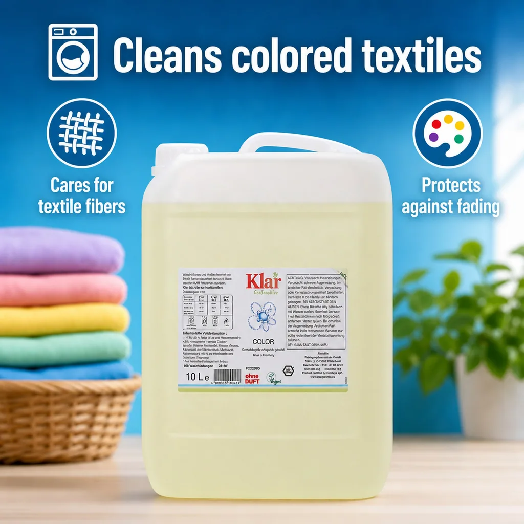 Color Laundry Detergent 10 Liter, Liquid, Fragrance Free, Unscented, Dye Free, Sensitive Skin