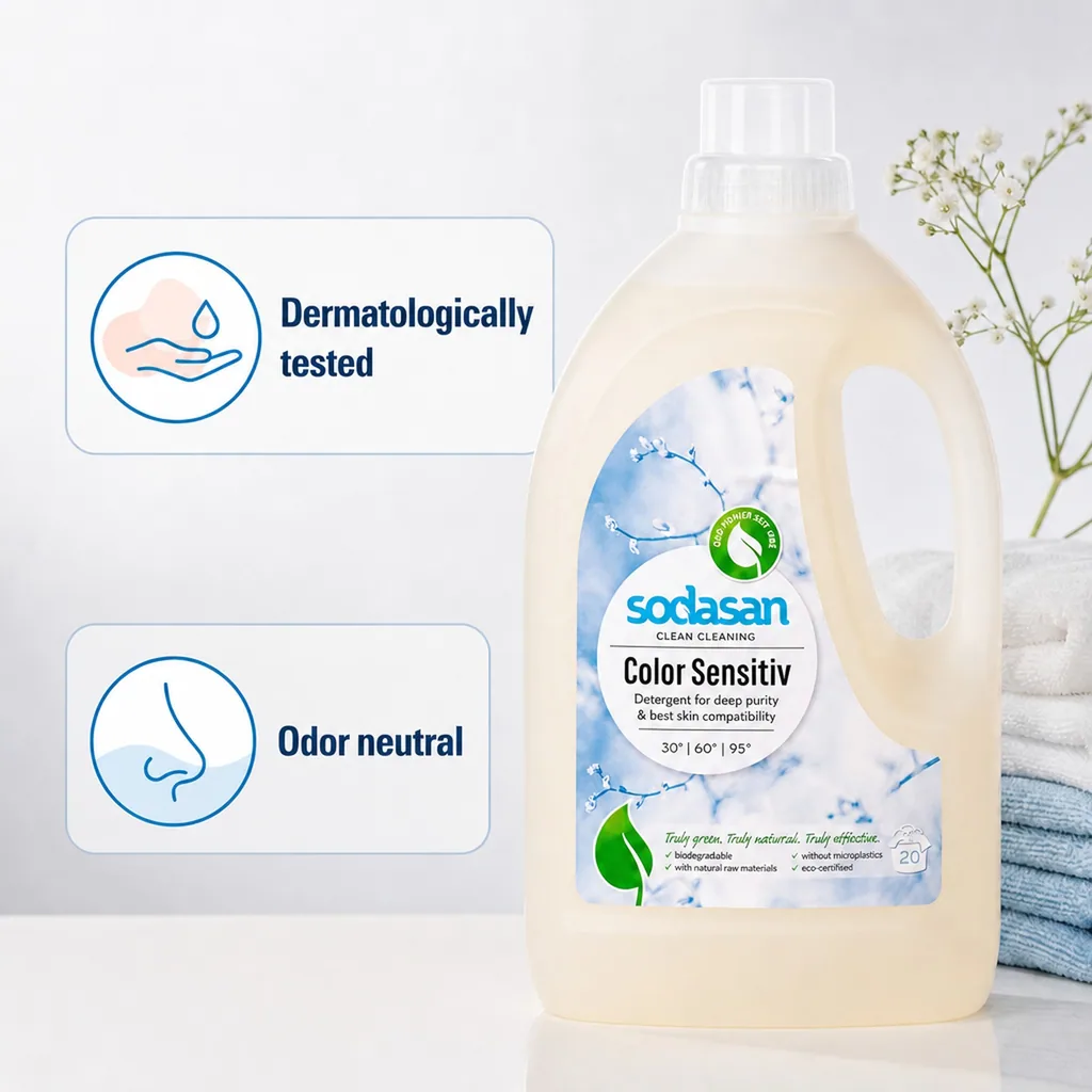 Color Sensitive Laundry Detergent 1.5 Liter, Liquid Laundry Detergent Sensitive, for Sensitive Skin