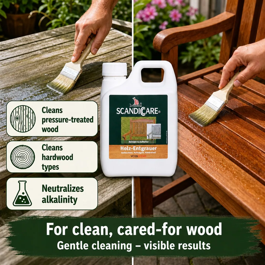 Wood Restorer, Wood Cleaner, Wood Brightener, 1 Liter Wood Degreaser