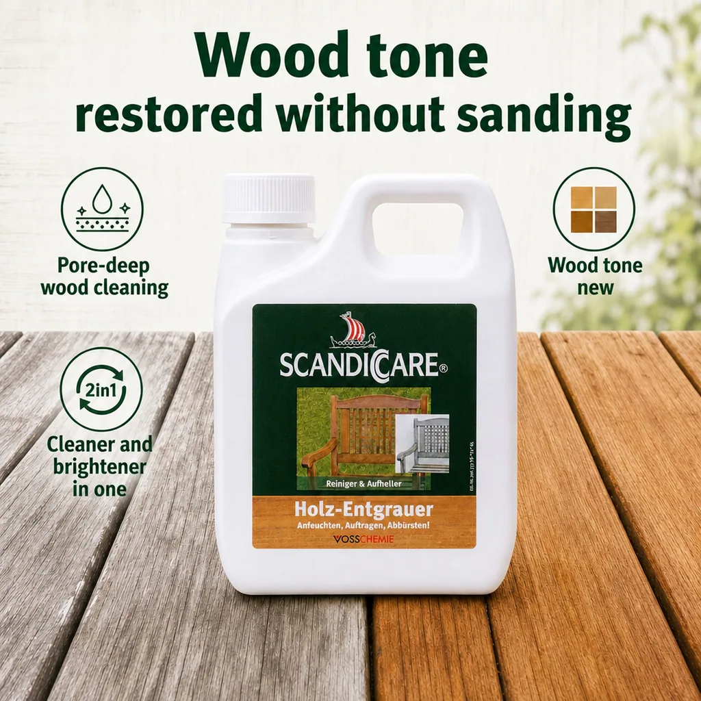 Wood Restorer, Wood Cleaner, Wood Brightener, 1 Liter Wood Degreaser