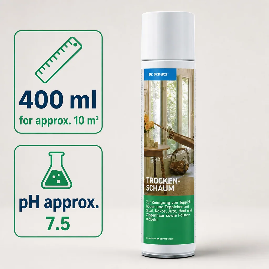 Dry carpet cleaner, carpet dry foam, 400 ml for natural fibers