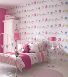 Harlequin wallpaper birds blue