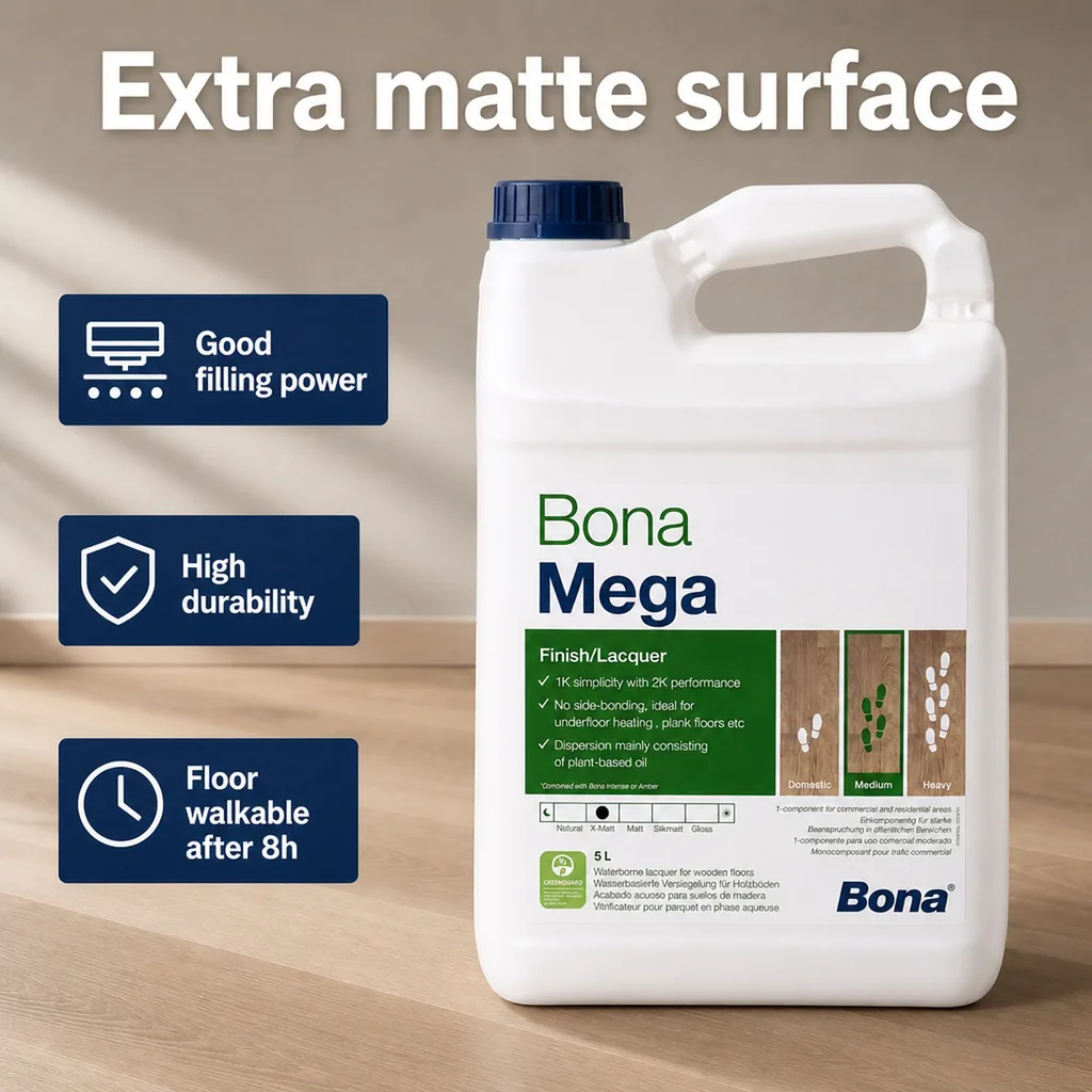 Parquet Lacquer 5 Liter, Extra Matte Floor Finish, Parquet Finish