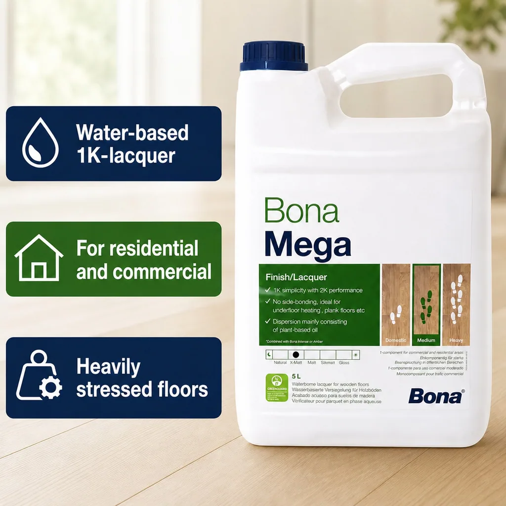 Parquet Lacquer 5 Liter, Extra Matte Floor Finish, Parquet Finish