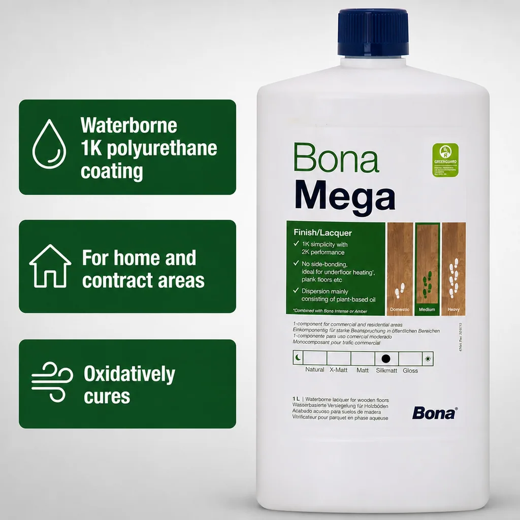 Parquet Lacquer 1 Liter, Matte Wood Floor Finish, Silkmatt
