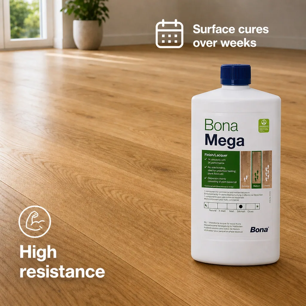 Parquet Lacquer 1 Liter, Matte Wood Floor Finish, Silkmatt