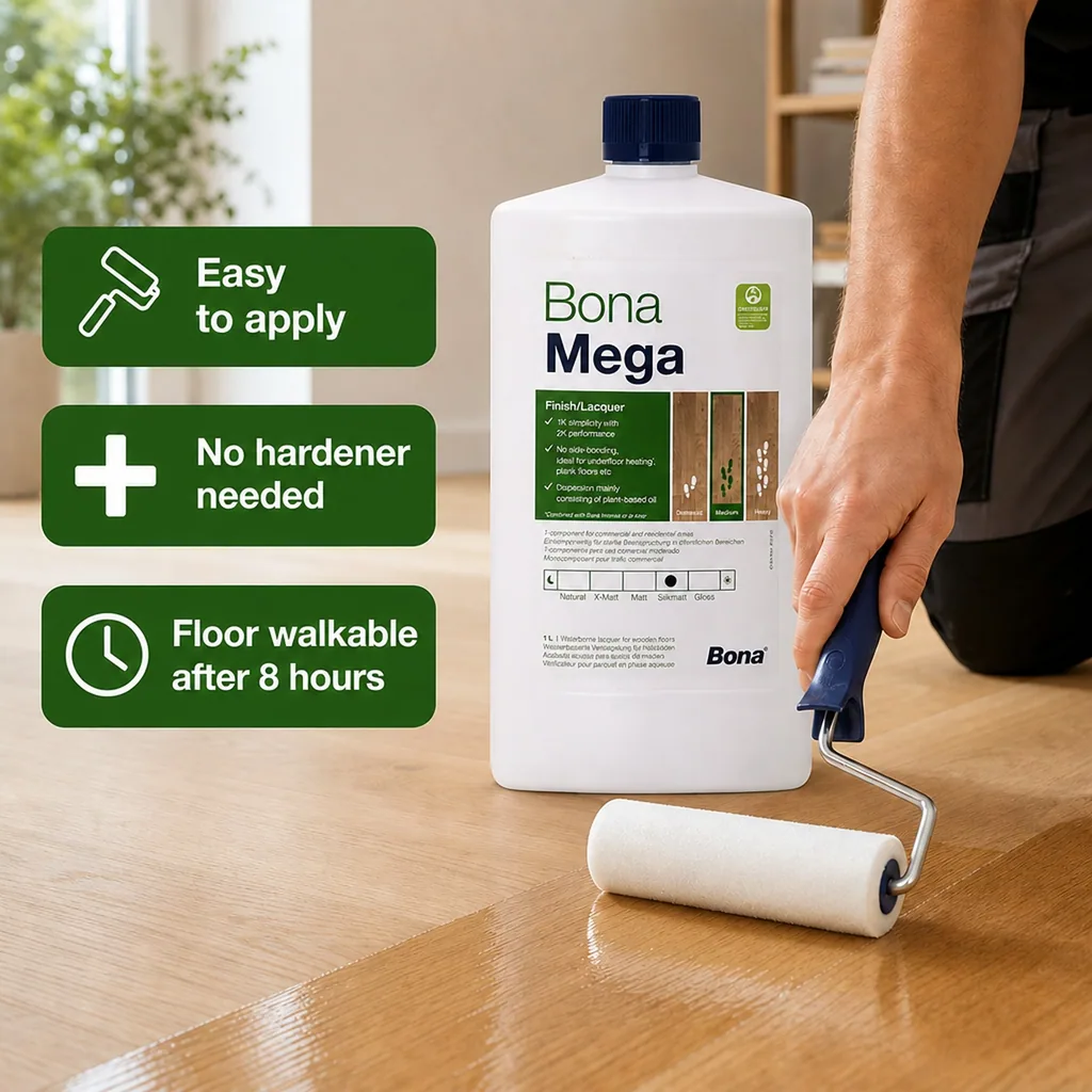 Parquet Lacquer 1 Liter, Matte Wood Floor Finish, Silkmatt
