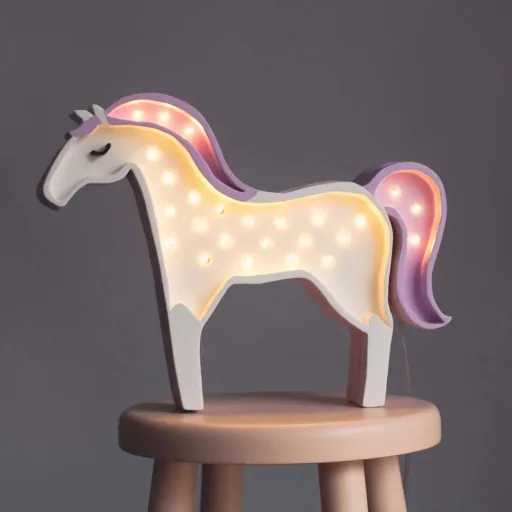Little Lights LED decorative children's lamp horse purple