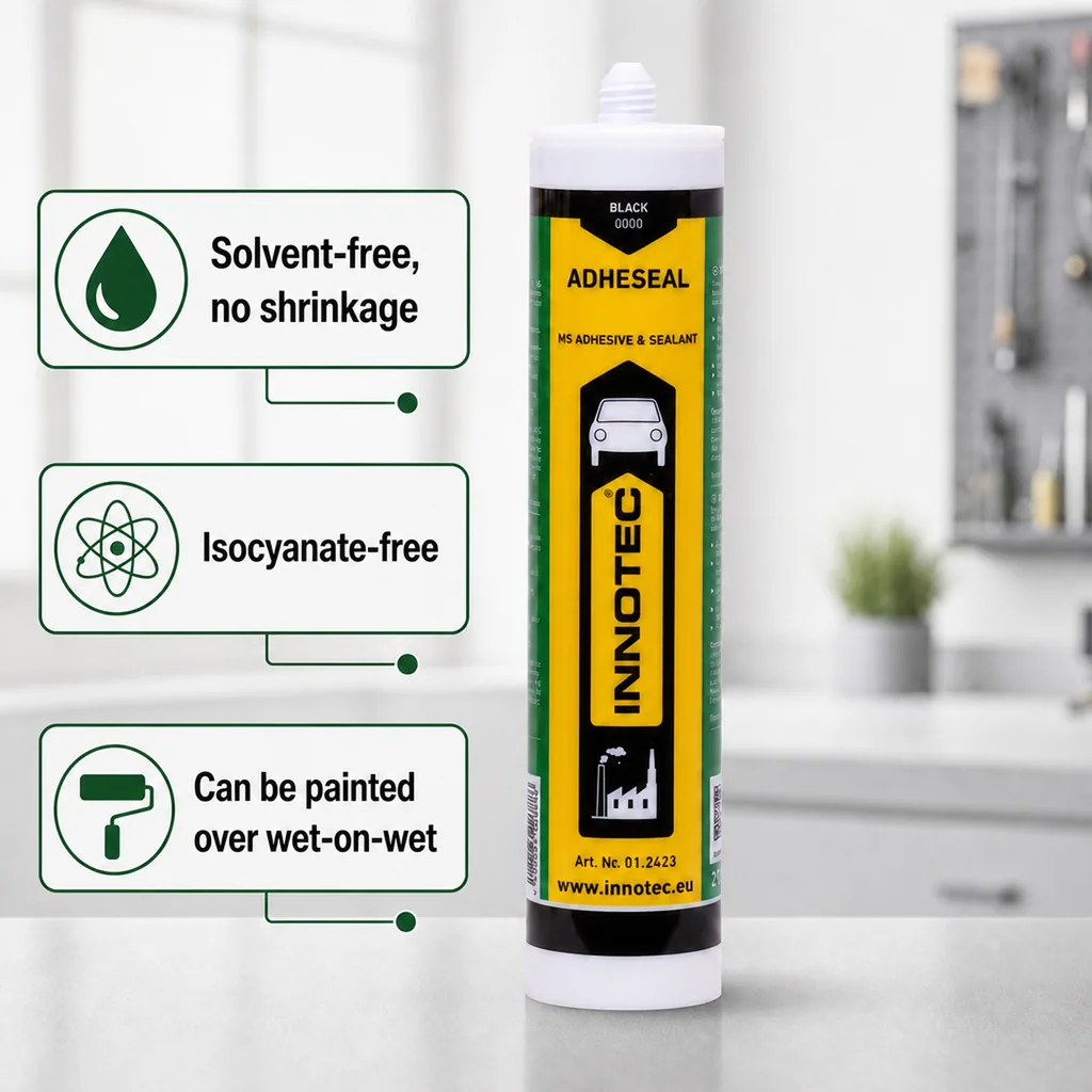 Adhesive Sealant, Black Adhesive, 290 ml, Black Sealant, Includes Nozzle