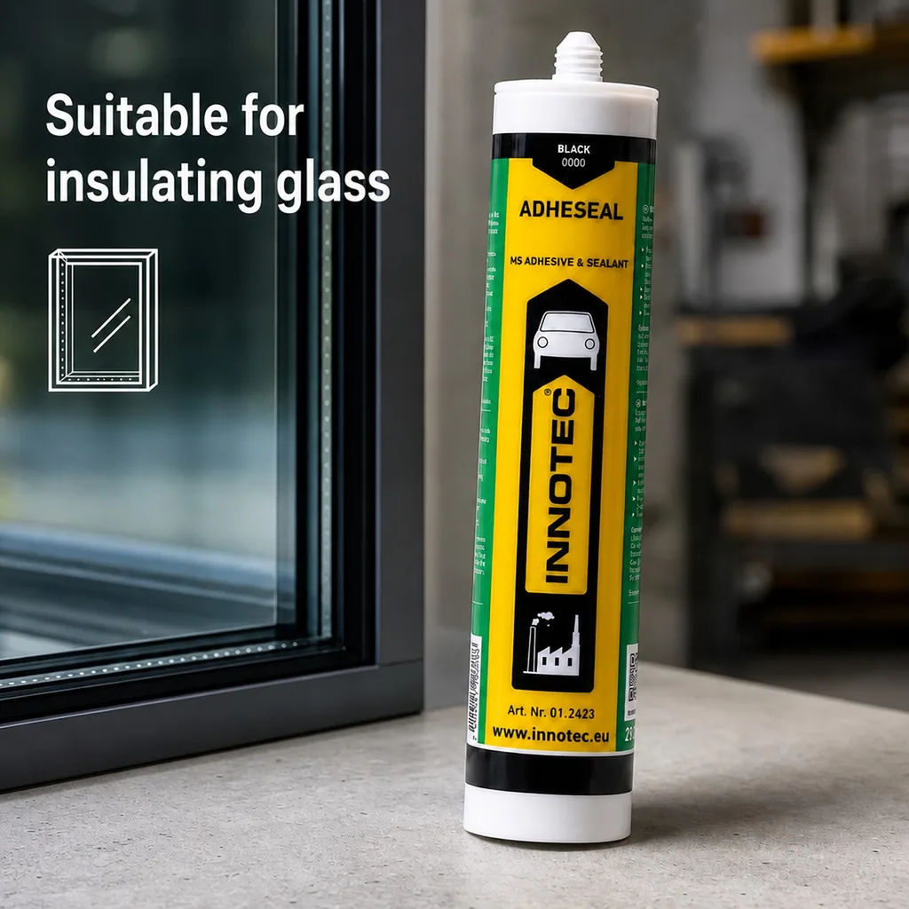 Adhesive Sealant, Black Adhesive, 290 ml, Black Sealant, Includes Nozzle