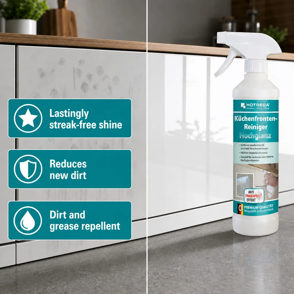 Kitchen Cabinet Cleaner, High Gloss Cleaner, Kitchen Front Cleaner 500 ml