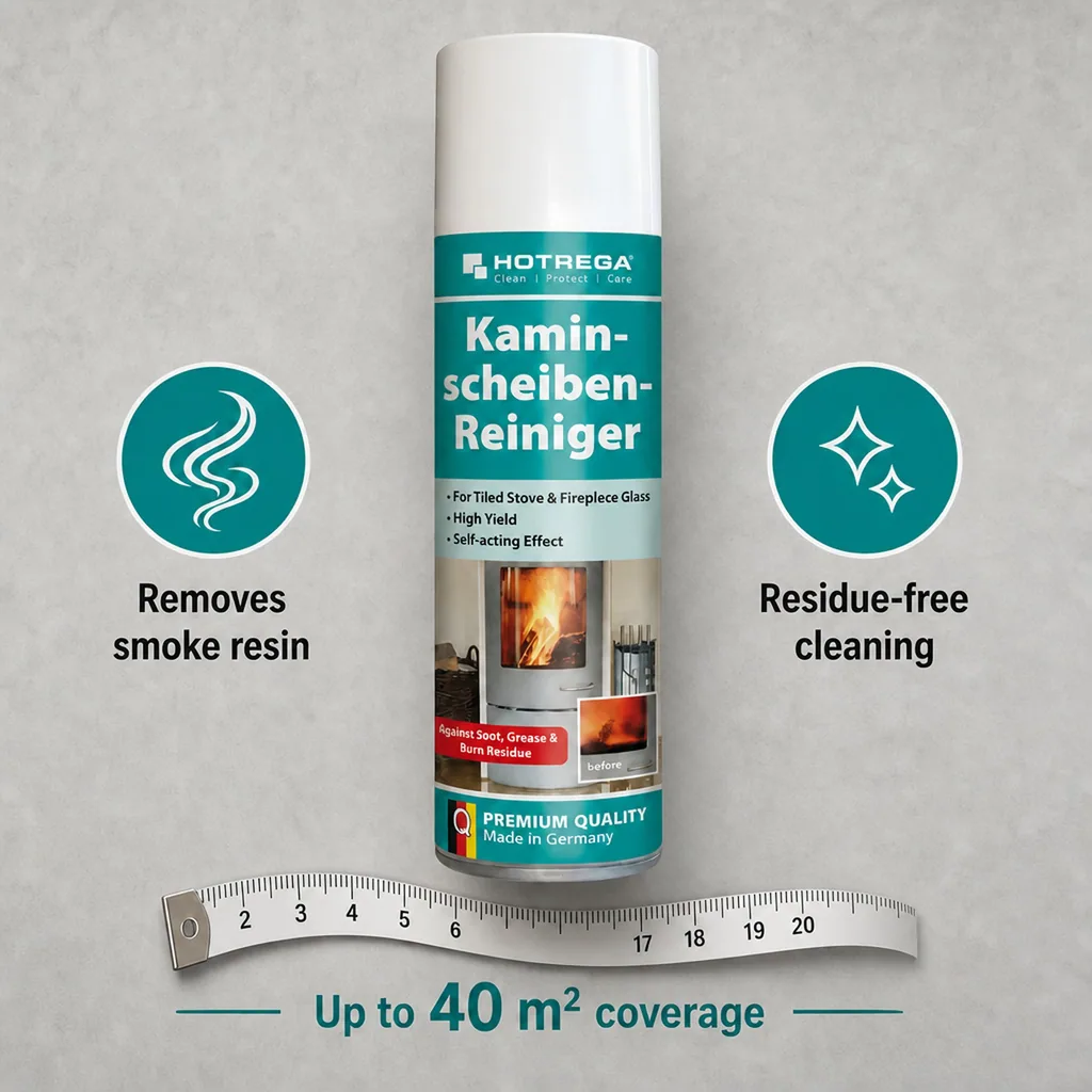 Fireplace Glass Cleaner, Stove Glass Cleaner, Glass Cleaner Spray, Ready to Use, 300 ml