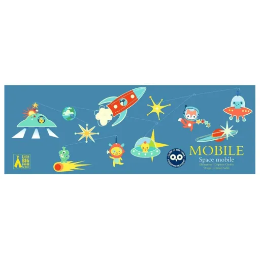 Djeco children mobile animals in space fluorescent