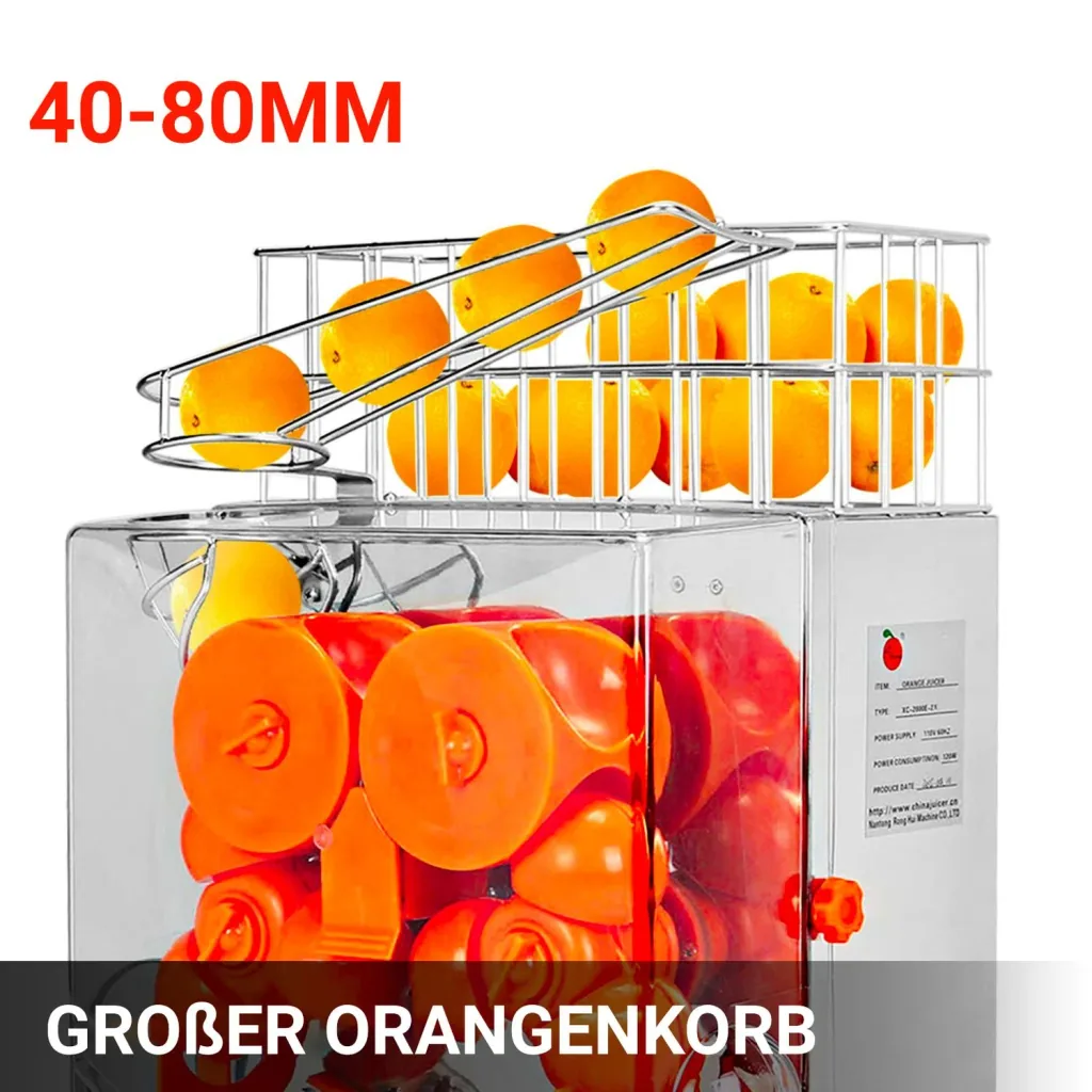Orange juice machine, citrus juicer - 120W, commercial, stainless steel