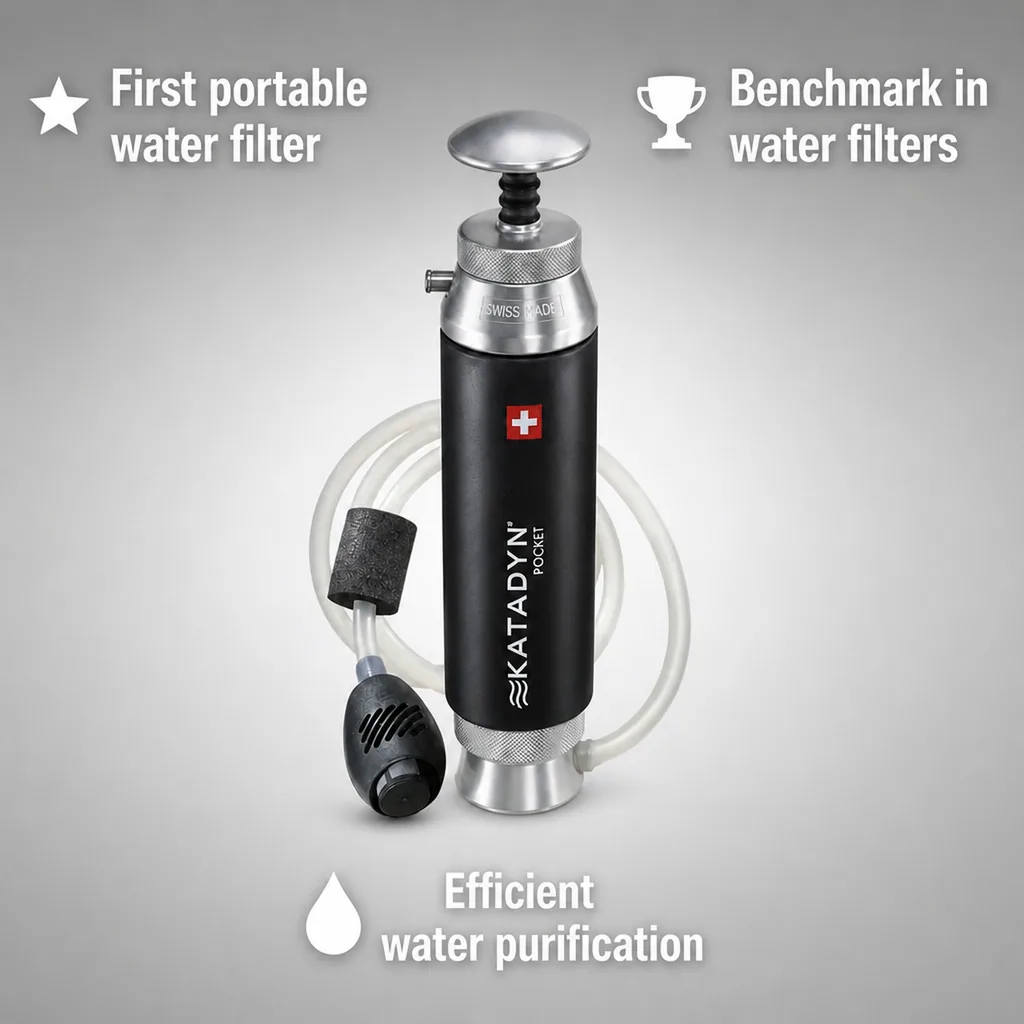 Water Filter, Pocket Water Filter, Portable Water Filter, for Hiking, Backpacking, Emergency Use