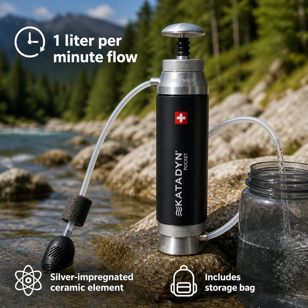 Water Filter, Pocket Water Filter, Portable Water Filter, for Hiking, Backpacking, Emergency Use