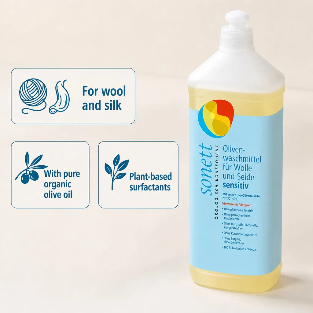 Delicate Laundry Detergent 1 Liter, Gentle Wool and Silk Detergent, Sensitive Skin