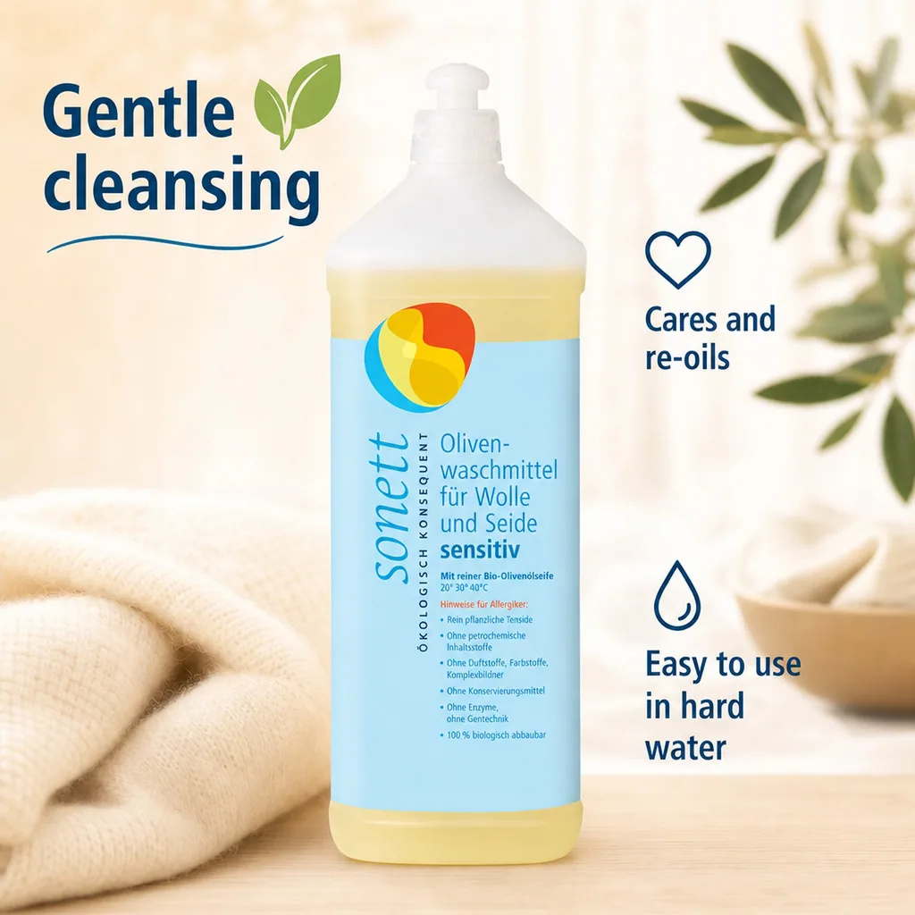 Delicate Laundry Detergent 1 Liter, Gentle Wool and Silk Detergent, Sensitive Skin
