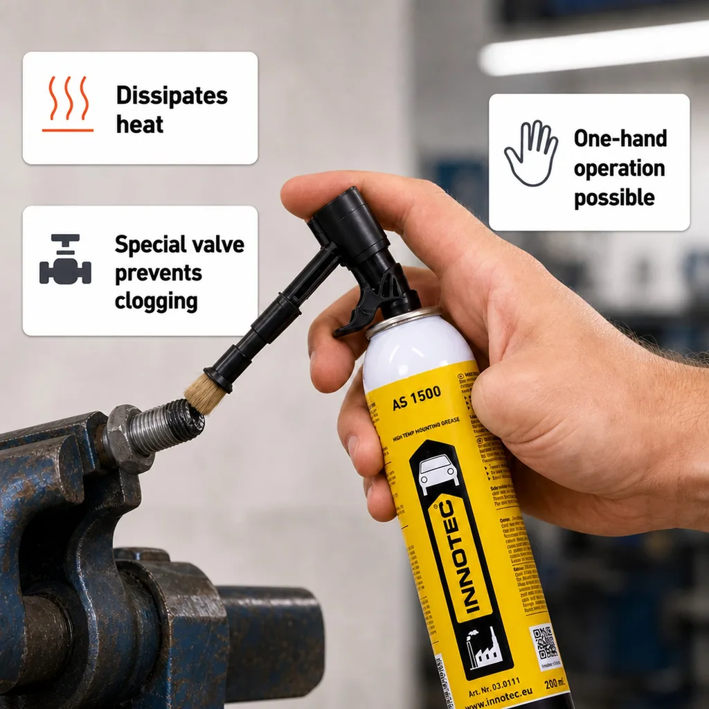 Lubricant Grease, 200 ml Grease with Brush Applicator, Angle Adapter