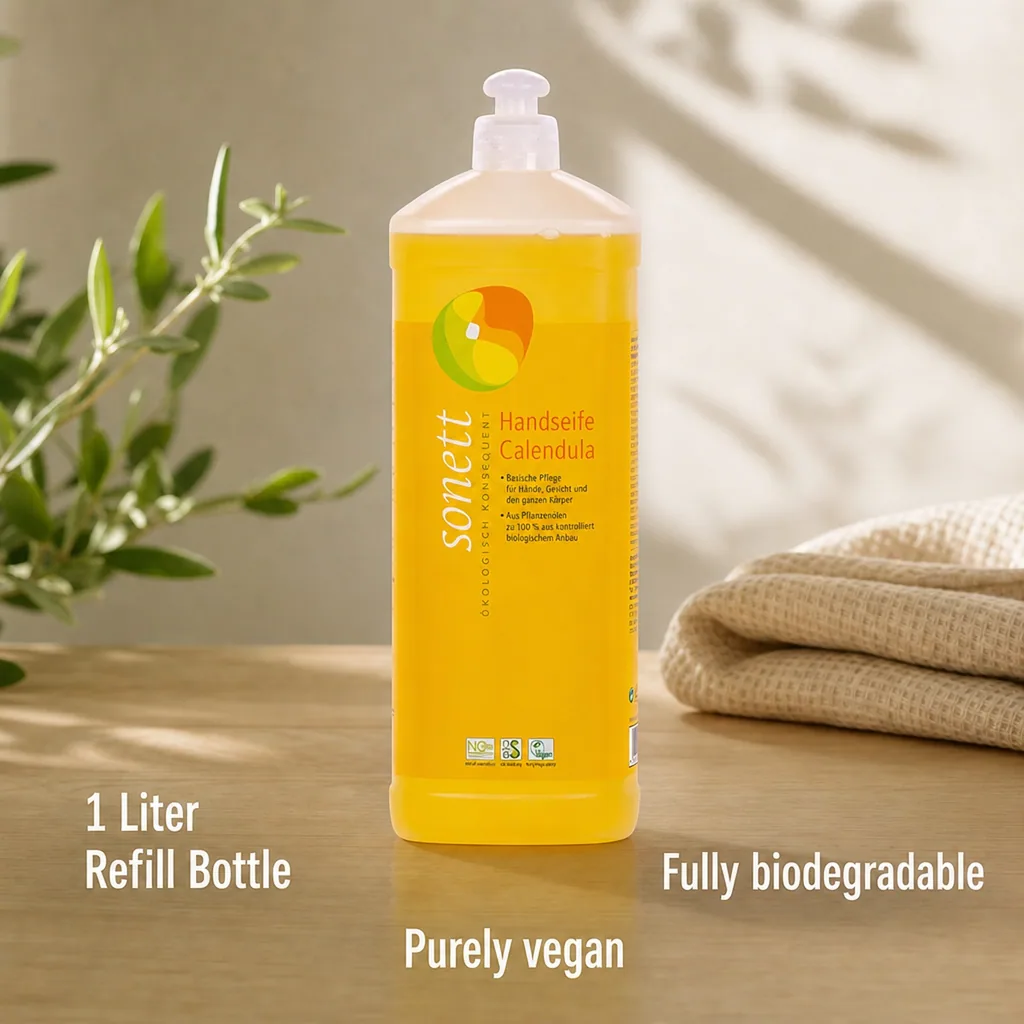 Hand Soap Refill 1 Liter, Calendula, Liquid Hand Soap Refill, Natural Hand Soap Refill