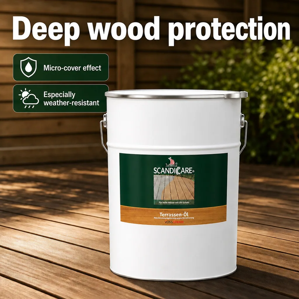 Decking Oil 10 Liter, Terrace Oil, Light Exterior Wood Oil