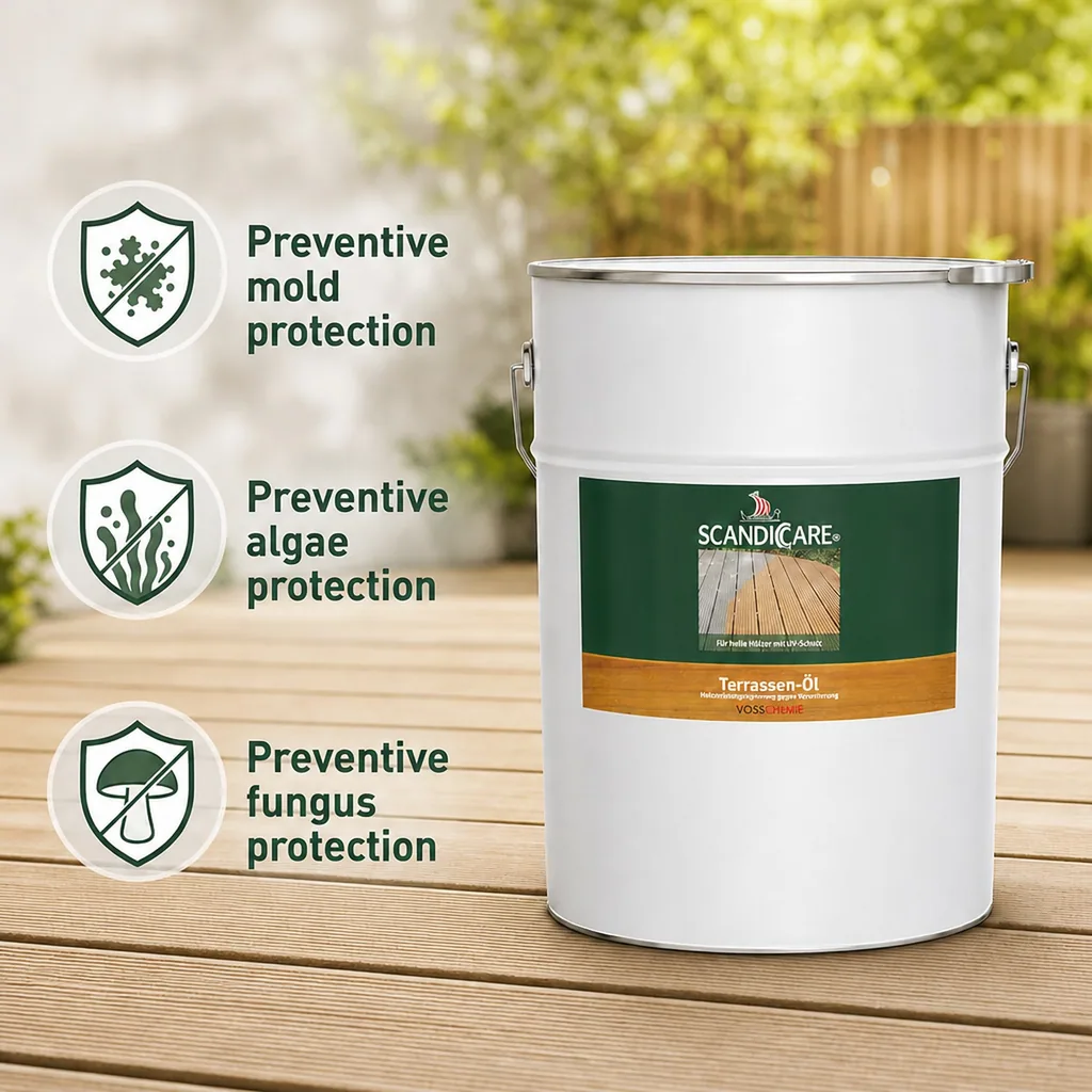 Decking Oil 10 Liter, Terrace Oil, Light Exterior Wood Oil