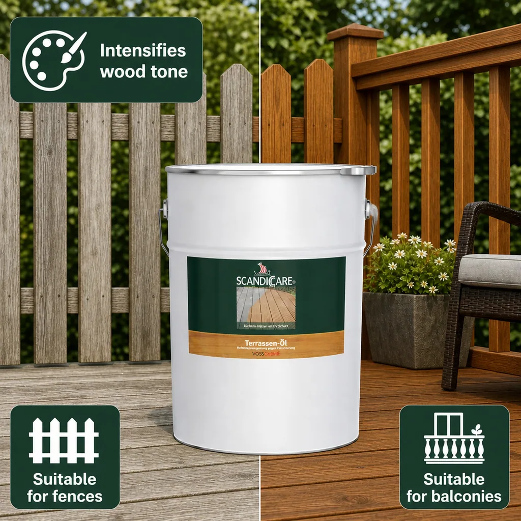 Decking Oil 10 Liter, Terrace Oil, Light Exterior Wood Oil