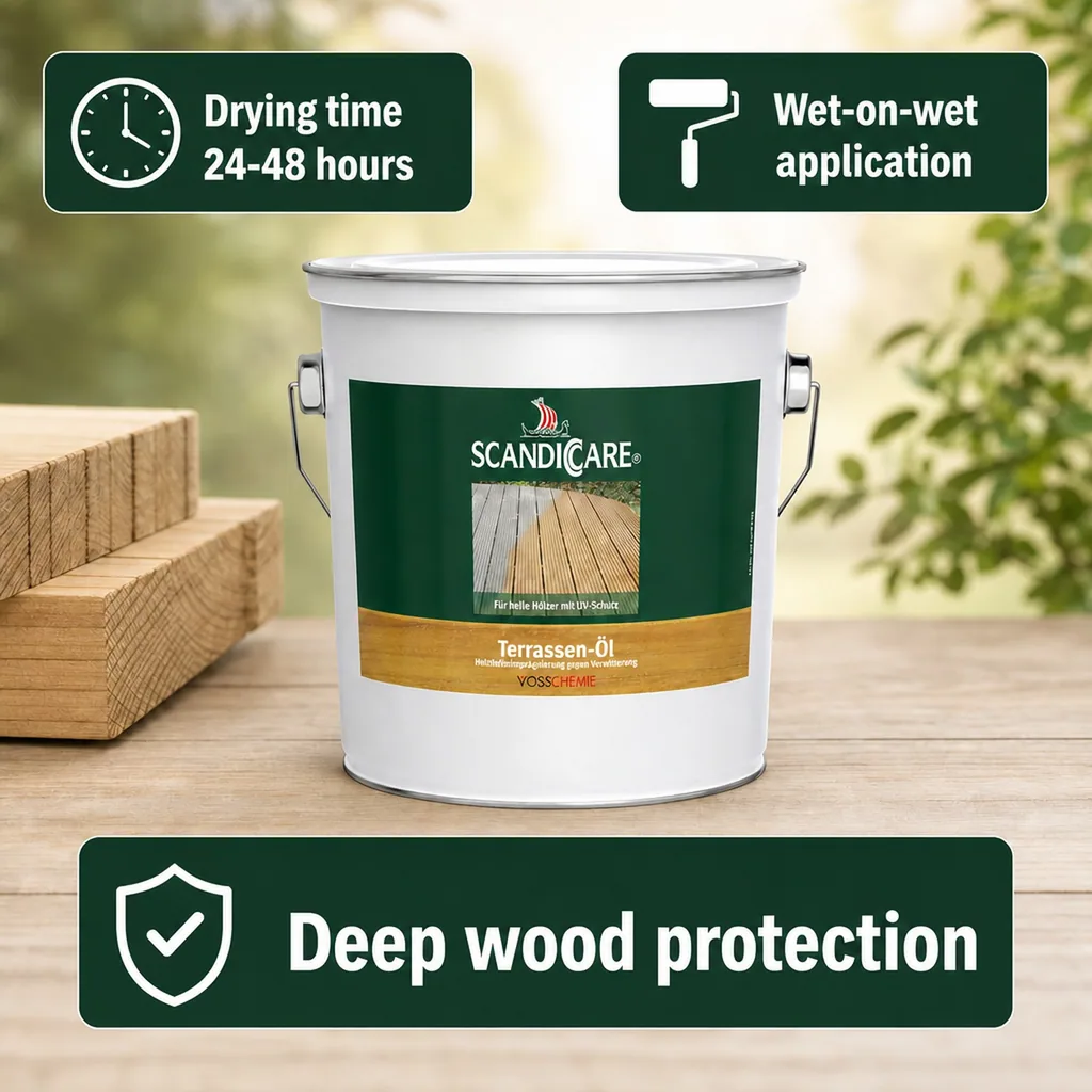 Decking Oil 3 Liter, Terrace Oil, Light Exterior Wood Oil